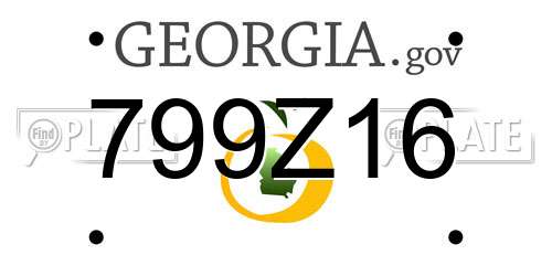 799Z16 Georgia License Plate