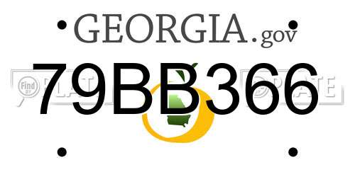 79BB366 Georgia License Plate