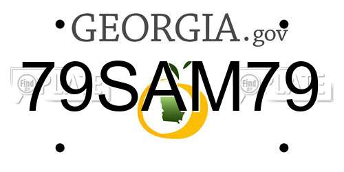 79SAM79 Georgia License Plate