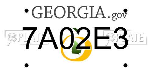 7A02E3 Georgia License Plate
