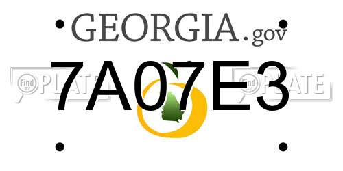 7A07E3 Georgia License Plate