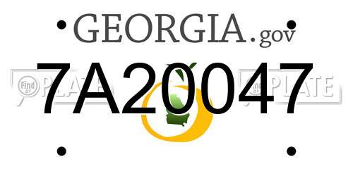 7A20047 Georgia License Plate