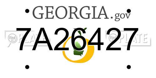 7A26427 Georgia License Plate