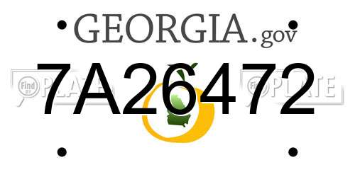 7A26472 Georgia License Plate