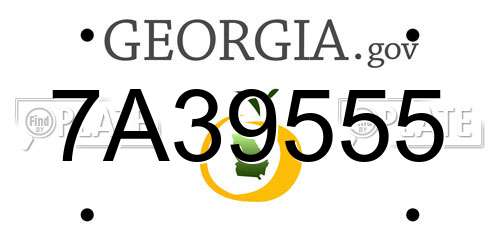 7A39555 Georgia License Plate