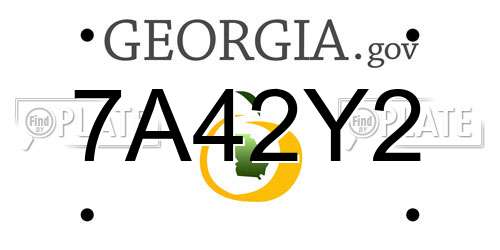 7A42Y2 Georgia License Plate
