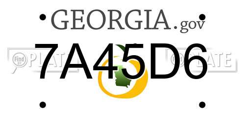 7A45D6 Georgia License Plate