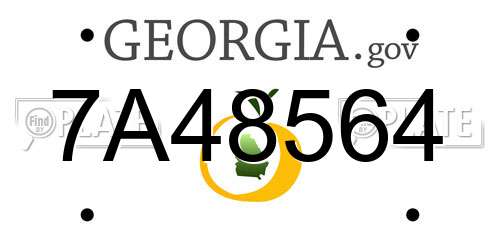 7A48564 Georgia License Plate