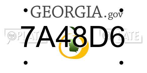 7A48D6 Georgia License Plate