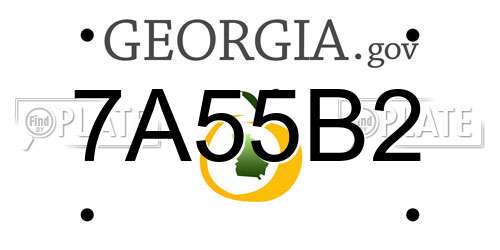 7A55B2 Georgia License Plate