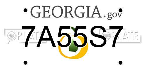7A55S7 Georgia License Plate