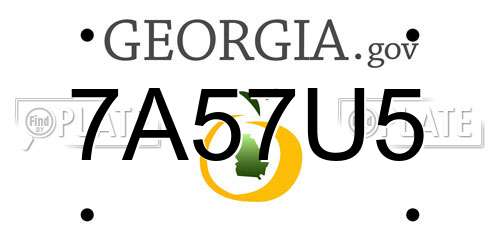 7A57U5 Georgia License Plate