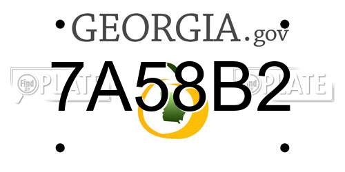 7A58B2 Georgia License Plate