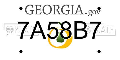 7A58B7 Georgia License Plate