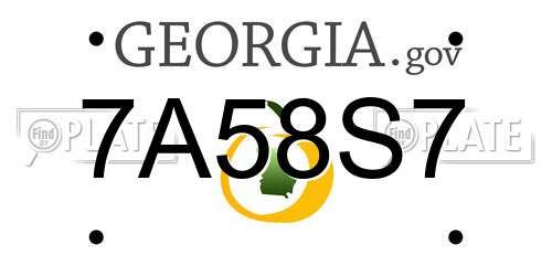 7A58S7 Georgia License Plate