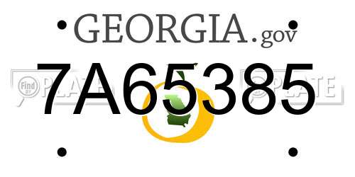 7A65385 Georgia License Plate