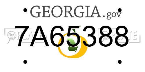 7A65388 Georgia License Plate