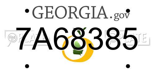 7A68385 Georgia License Plate