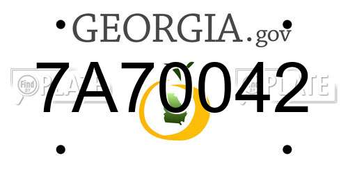 7A70042 Georgia License Plate