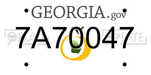 7A70047 Georgia License Plate