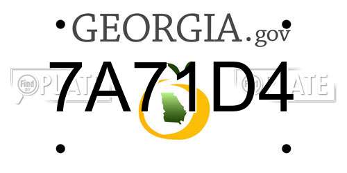 7A71D4 Georgia License Plate