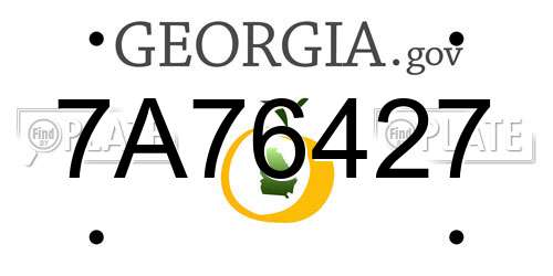 7A76427 Georgia License Plate