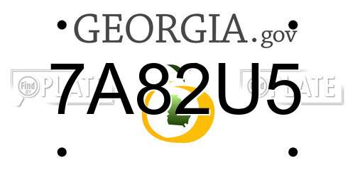 7A82U5 Georgia License Plate