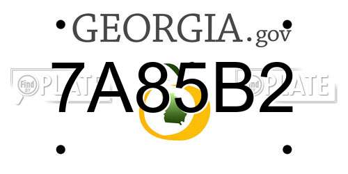 7A85B2 Georgia License Plate