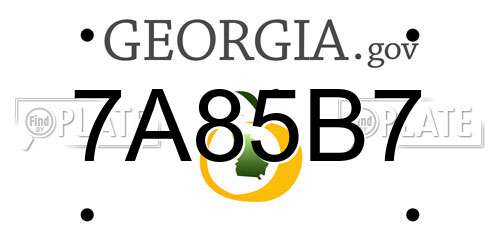 7A85B7 Georgia License Plate