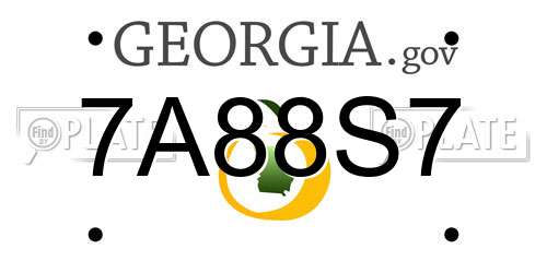 7A88S7 Georgia License Plate