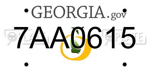 7AA0615 Georgia License Plate