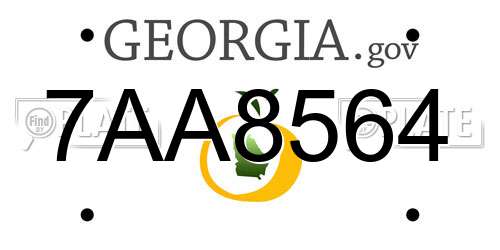 7AA8564 Georgia License Plate