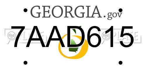 7AAD615 Georgia License Plate