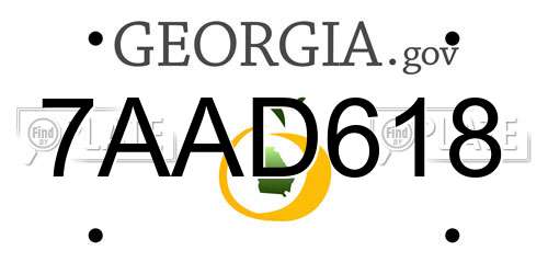 7AAD618 Georgia License Plate