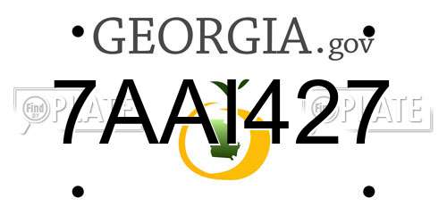 7AAI427 Georgia License Plate