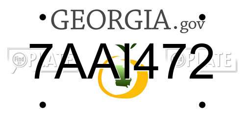 7AAI472 Georgia License Plate