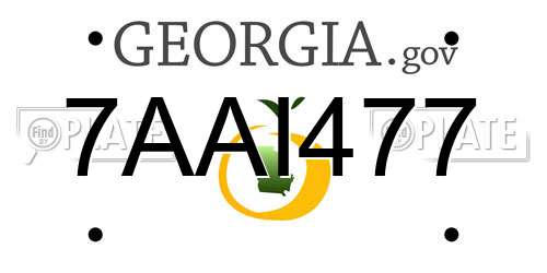 7AAI477 Georgia License Plate