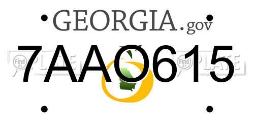 7AAO615 Georgia License Plate