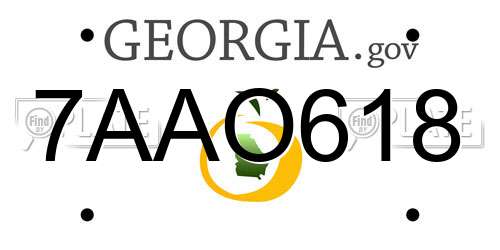 7AAO618 Georgia License Plate