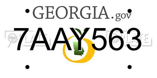 7AAY563 Georgia License Plate
