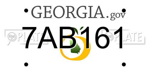 7AB161 Georgia License Plate