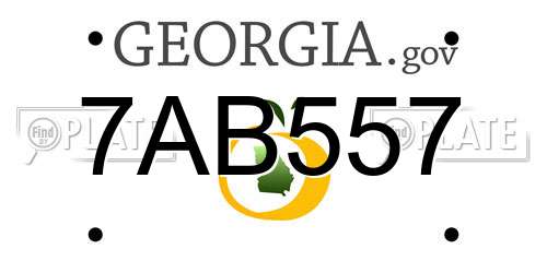 7AB557 Georgia License Plate