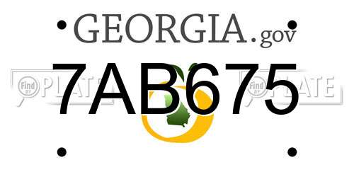 7AB675 Georgia License Plate