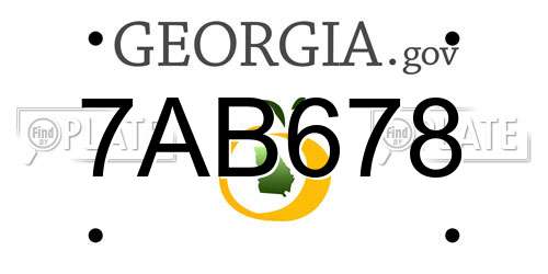7AB678 Georgia License Plate