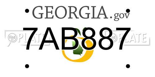 7AB887 Georgia License Plate