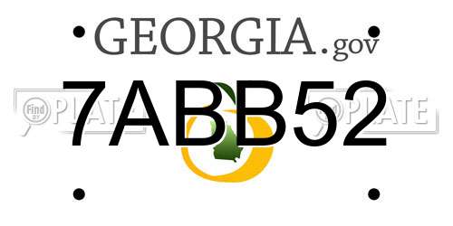 7ABB52 Georgia License Plate