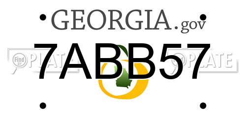 7ABB57 Georgia License Plate