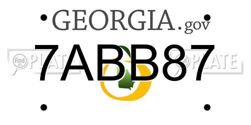 7ABB87 Georgia License Plate