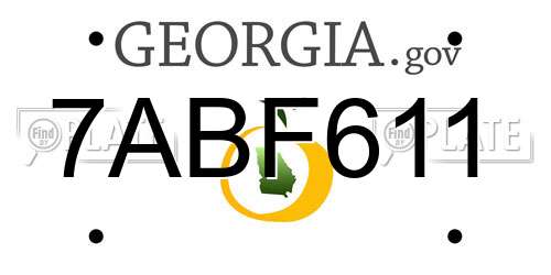 7ABF611 Georgia License Plate