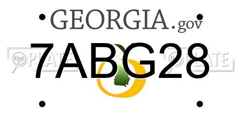 7ABG28 Georgia License Plate